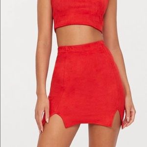 cherry red mini skirt (brand new)